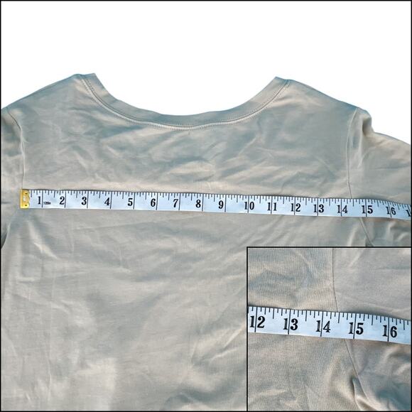 Dots Gold Butterfly Beige Long Sleeve Crew Neck 95% Cotton Plus Size 1X Beige - Picture 11 of 14